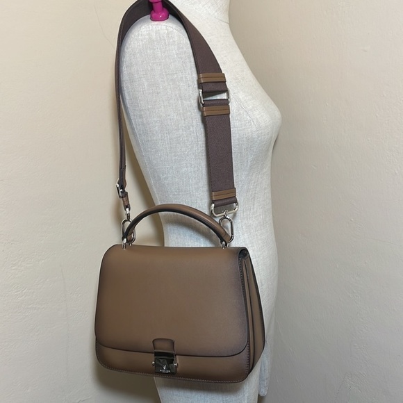 Michael Kors Collection Mia Burnished Calf Leather shoulder satchel crossbody - Picture 6 of 16